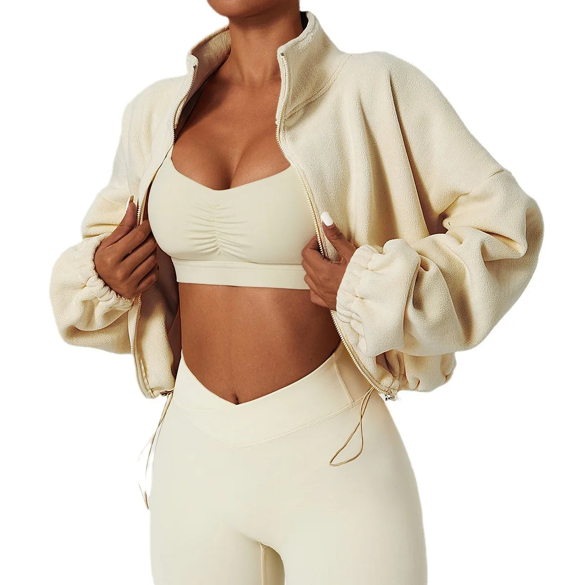 Women's Stand-Collar Fleece Zip-Up Jacket