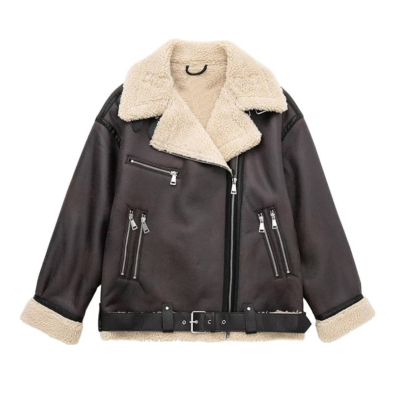 Suninheart Winter New Coats and Jackets Warm Faux Leather Jacket Thick Oversize Outerwear Long Sleeve Luxury Women's Jacket 2025