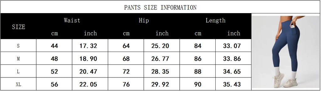 High Waist Women's Leggings Stretch Yoga Pants Tights With Pockets Push Up Fitness Running Sportswear Solid Color Pants