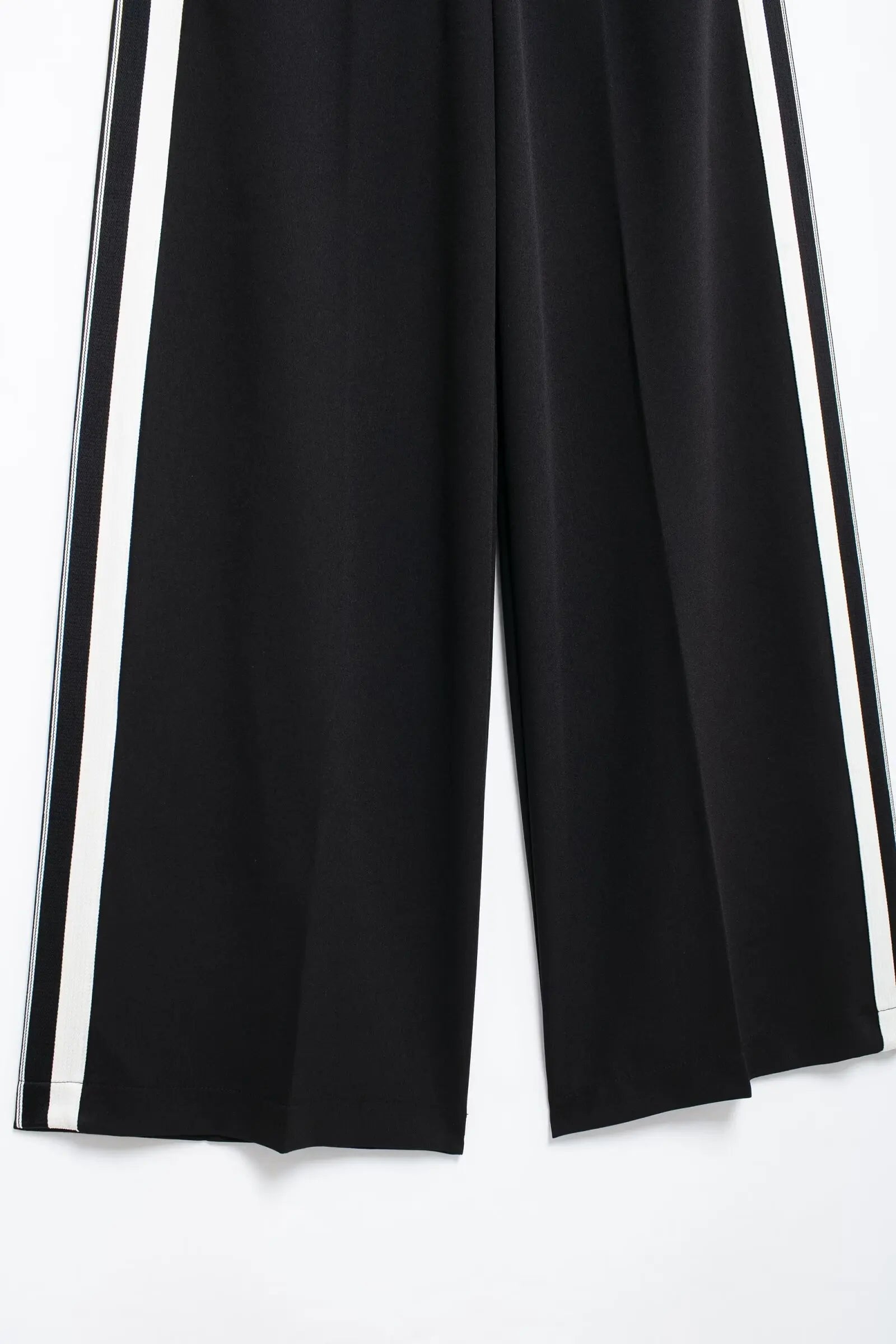 HH Women Casual Sports Suit Fashion Side Stripe Lapel Long Sleeve Zipper Jacket Female Chic Elastic Waist Wide Leg Pants