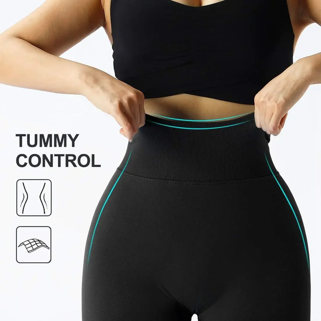 Women's Seamless Knitted High-Waist Yoga Pants