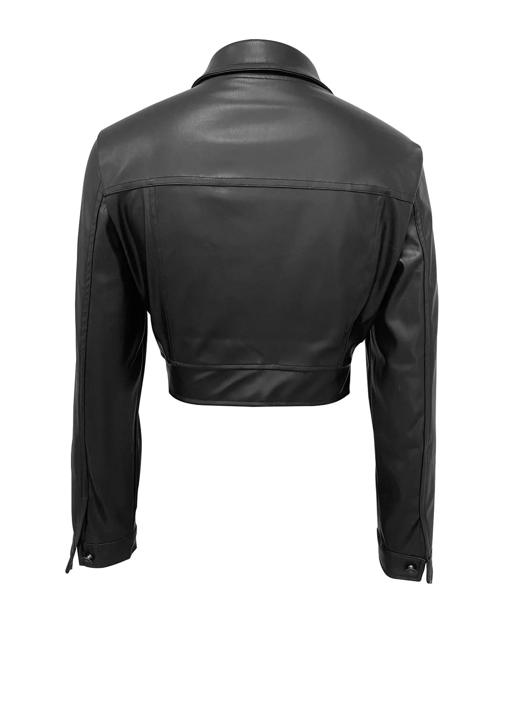 FAGADOER Y2K Punk Leather 2 Piece Sets Women Outfit Fashion Long Sleeve Buttons Crop Jacket And High Waisted Flare Pants Suit