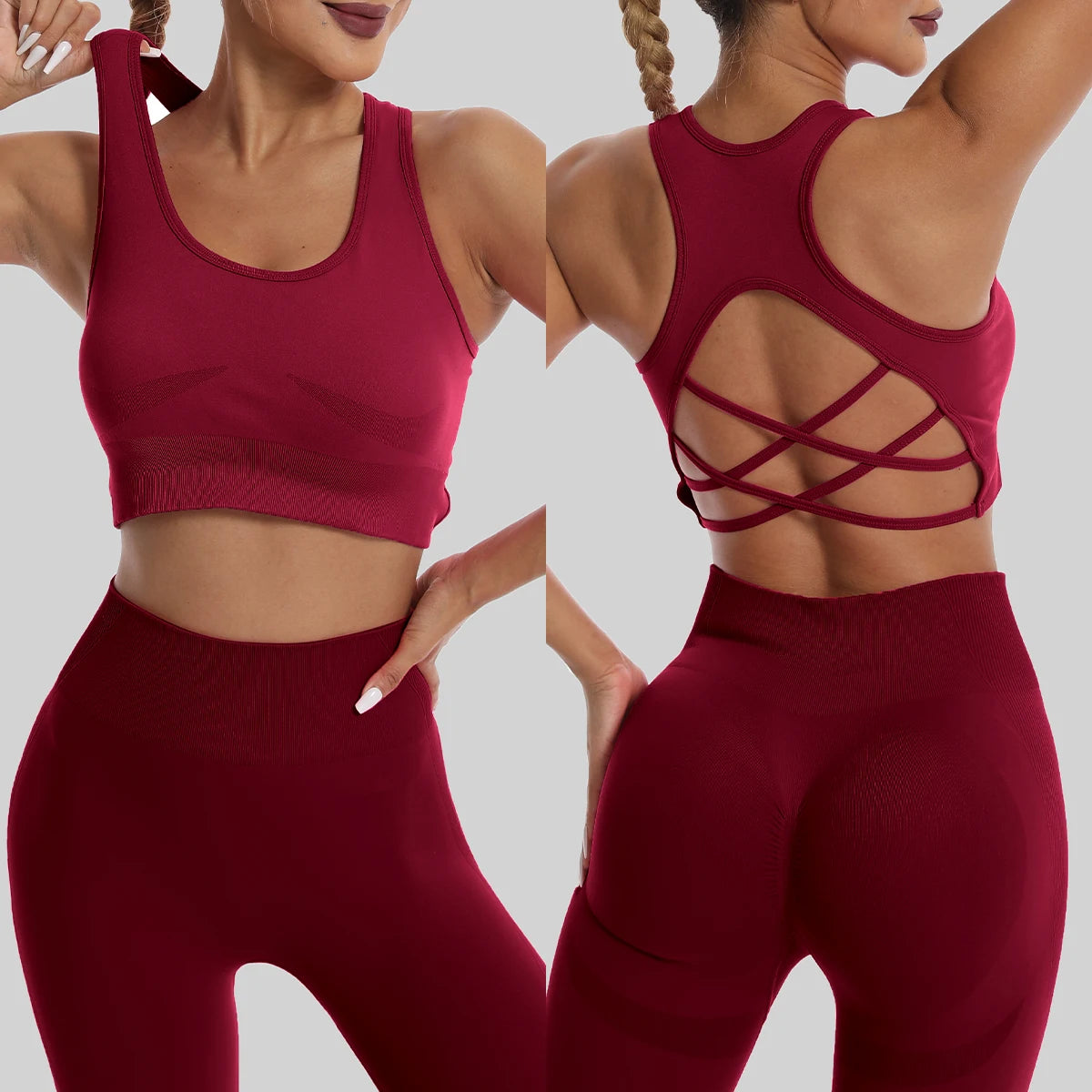 Women's Seamless Yoga Set — Sports Bra & Leggings
