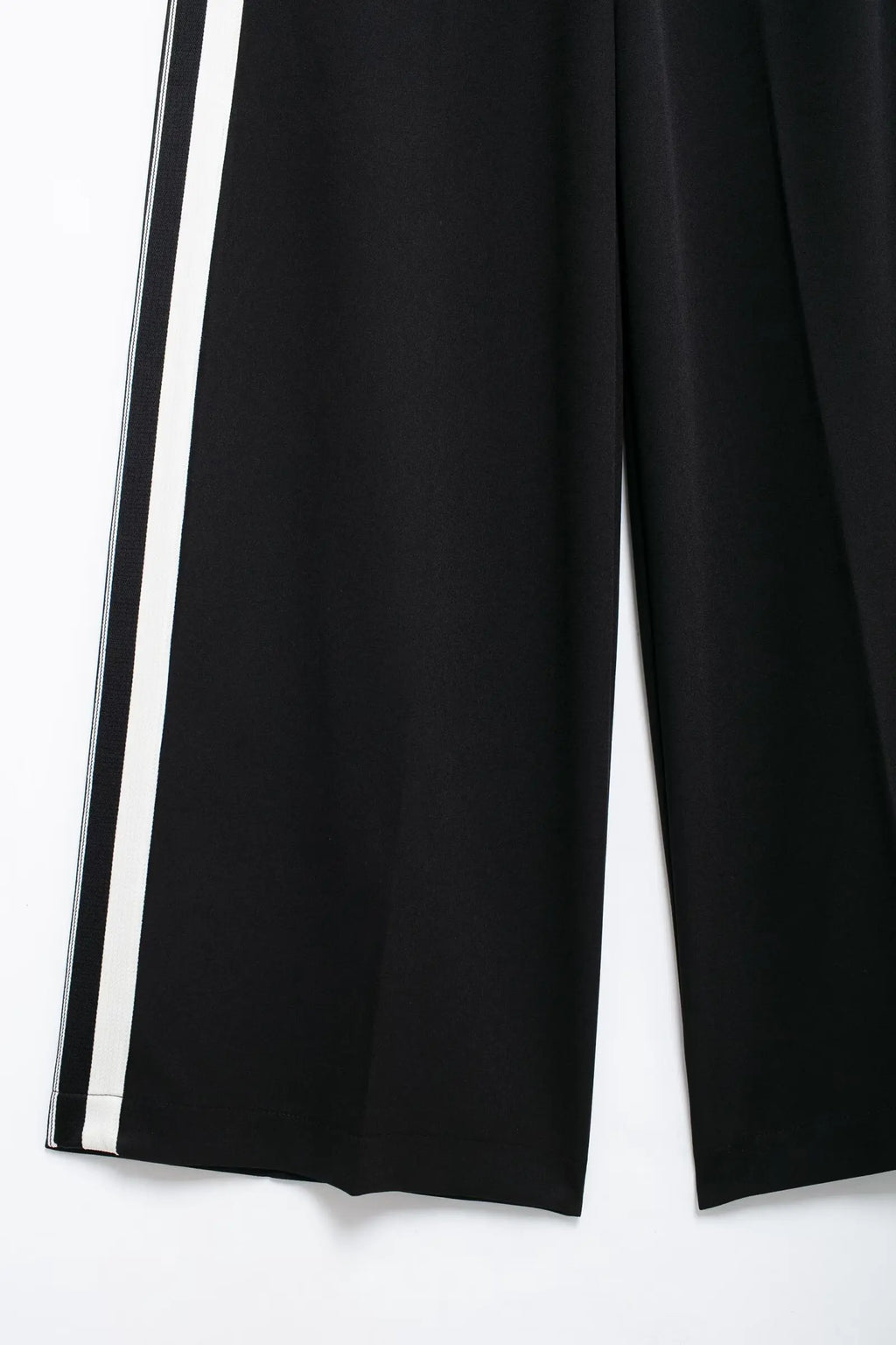 HH Women Casual Sports Suit Fashion Side Stripe Lapel Long Sleeve Zipper Jacket Female Chic Elastic Waist Wide Leg Pants