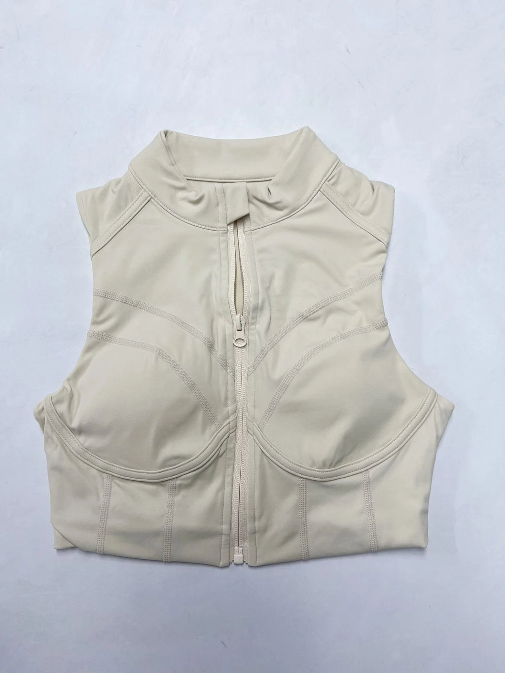 Zipper Sports Underwear Removable Chest Pad Gathering Breathable I-shaped Vest Fitness Running Outside Yoga Bra Gym Leggings