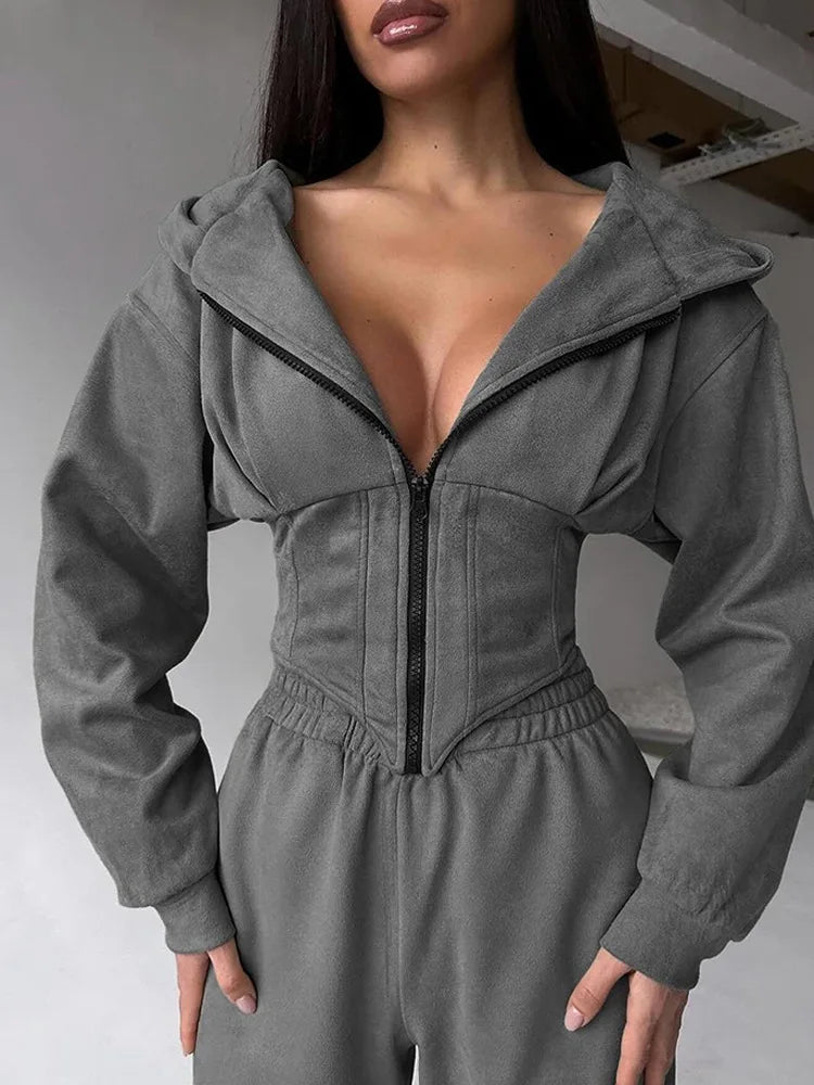 Women's Hooded Tracksuit 2-Piece Set