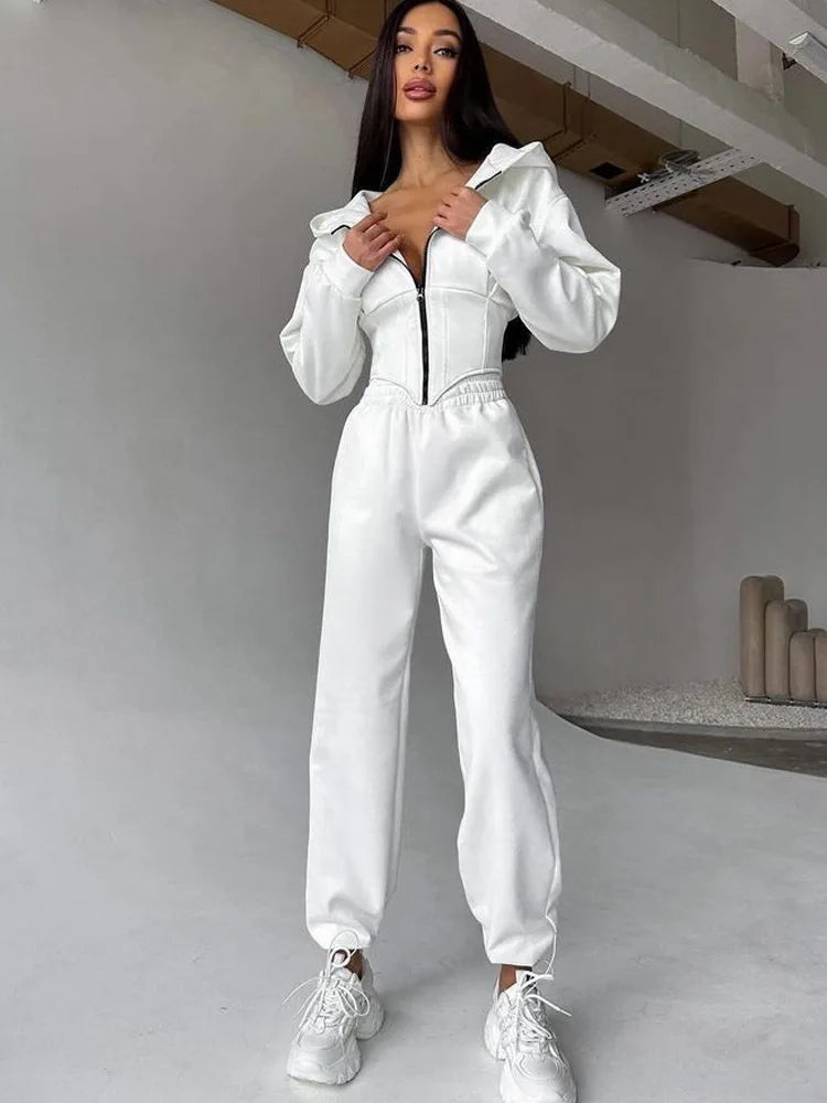 Women's Hooded Tracksuit 2-Piece Set