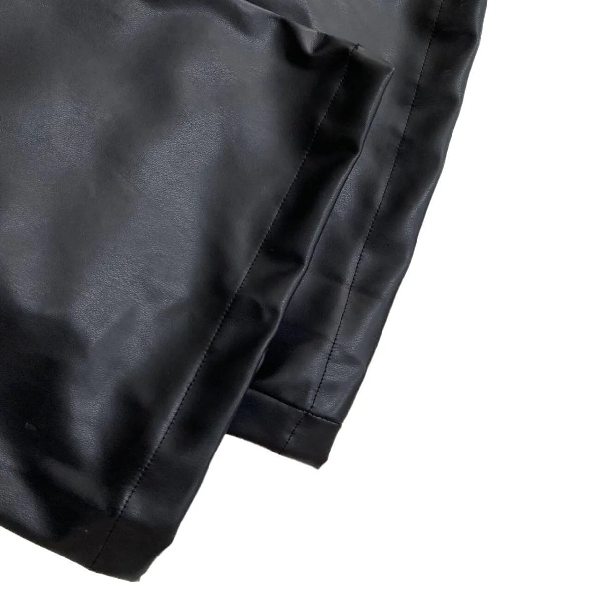 FAGADOER Y2K Punk Leather 2 Piece Sets Women Outfit Fashion Long Sleeve Buttons Crop Jacket And High Waisted Flare Pants Suit