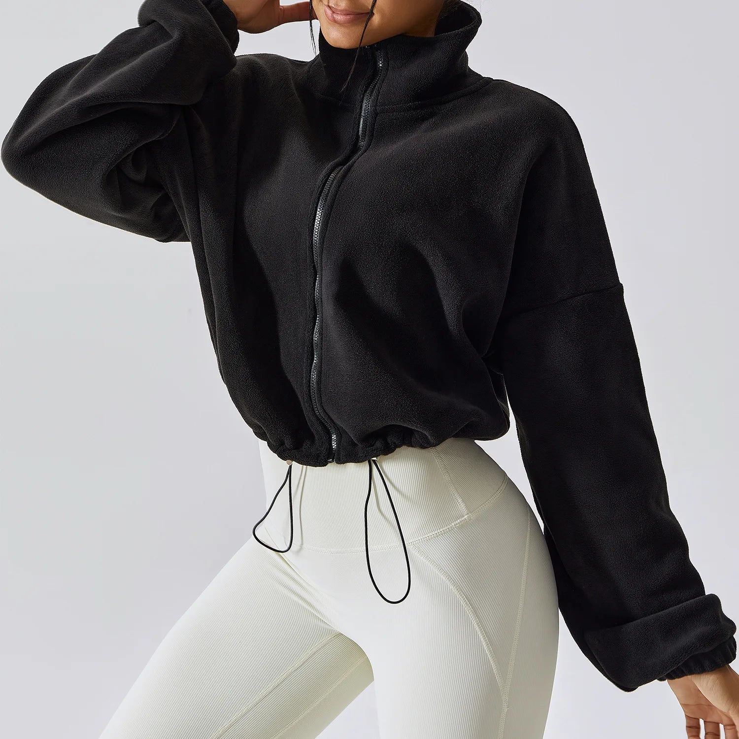 Women's Stand-Collar Fleece Zip-Up Jacket