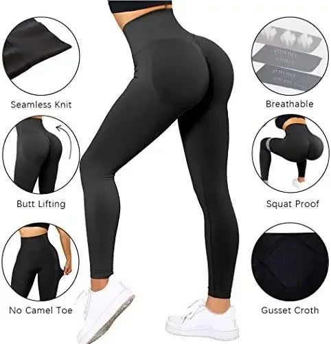 Women's Seamless Knitted High-Waist Yoga Pants