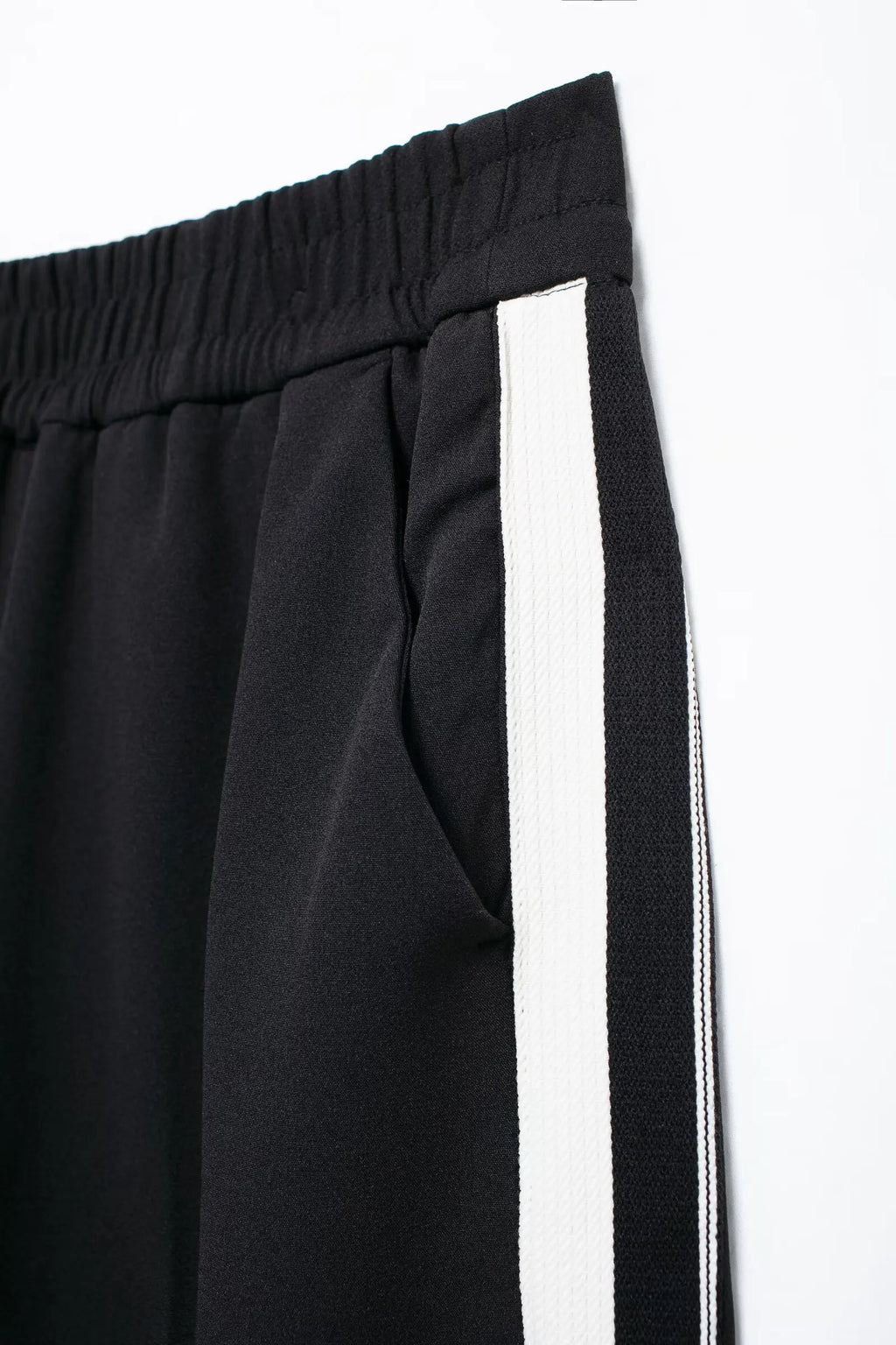 HH Women Casual Sports Suit Fashion Side Stripe Lapel Long Sleeve Zipper Jacket Female Chic Elastic Waist Wide Leg Pants
