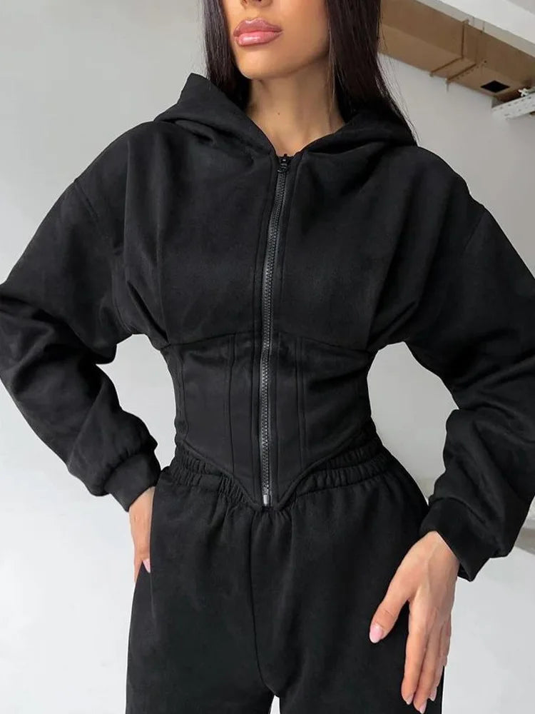 Women's Hooded Tracksuit 2-Piece Set