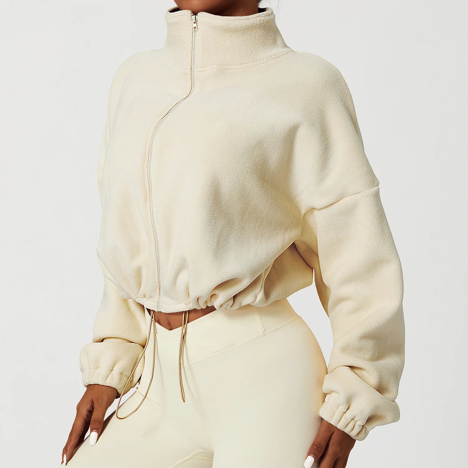 Women's Stand-Collar Fleece Zip-Up Jacket
